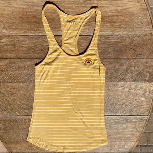 YELLOW & WHITE STRIPPED YOGA🧘‍♀️ LIGHT TOP